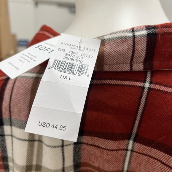 NWT - AMERICAN EAGLE FLANNEL SHIRT , SIZE LARGE - Picture 4 of 6